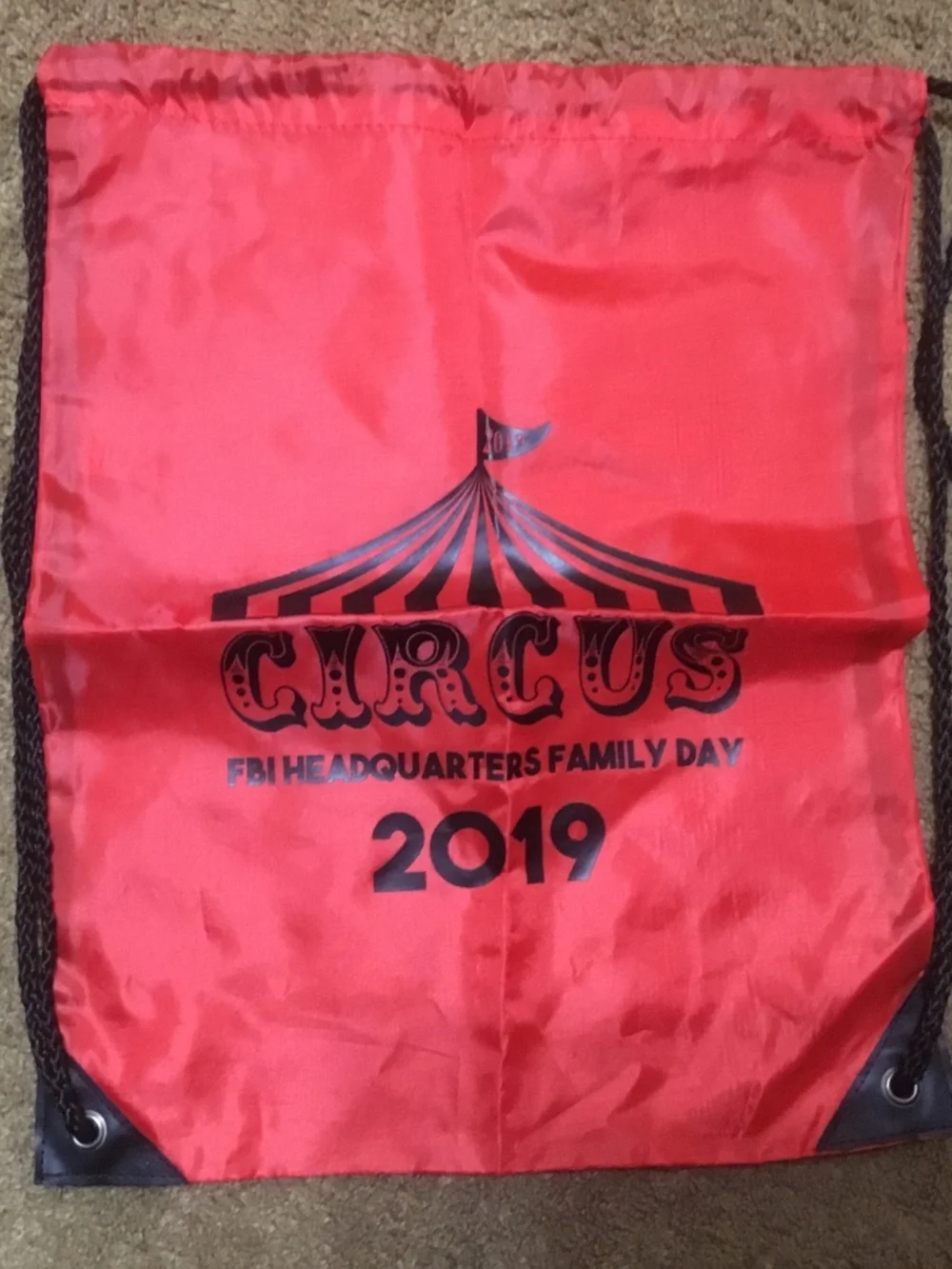 Draw String Bag FBI HQ Circus Theme Family Day 2019